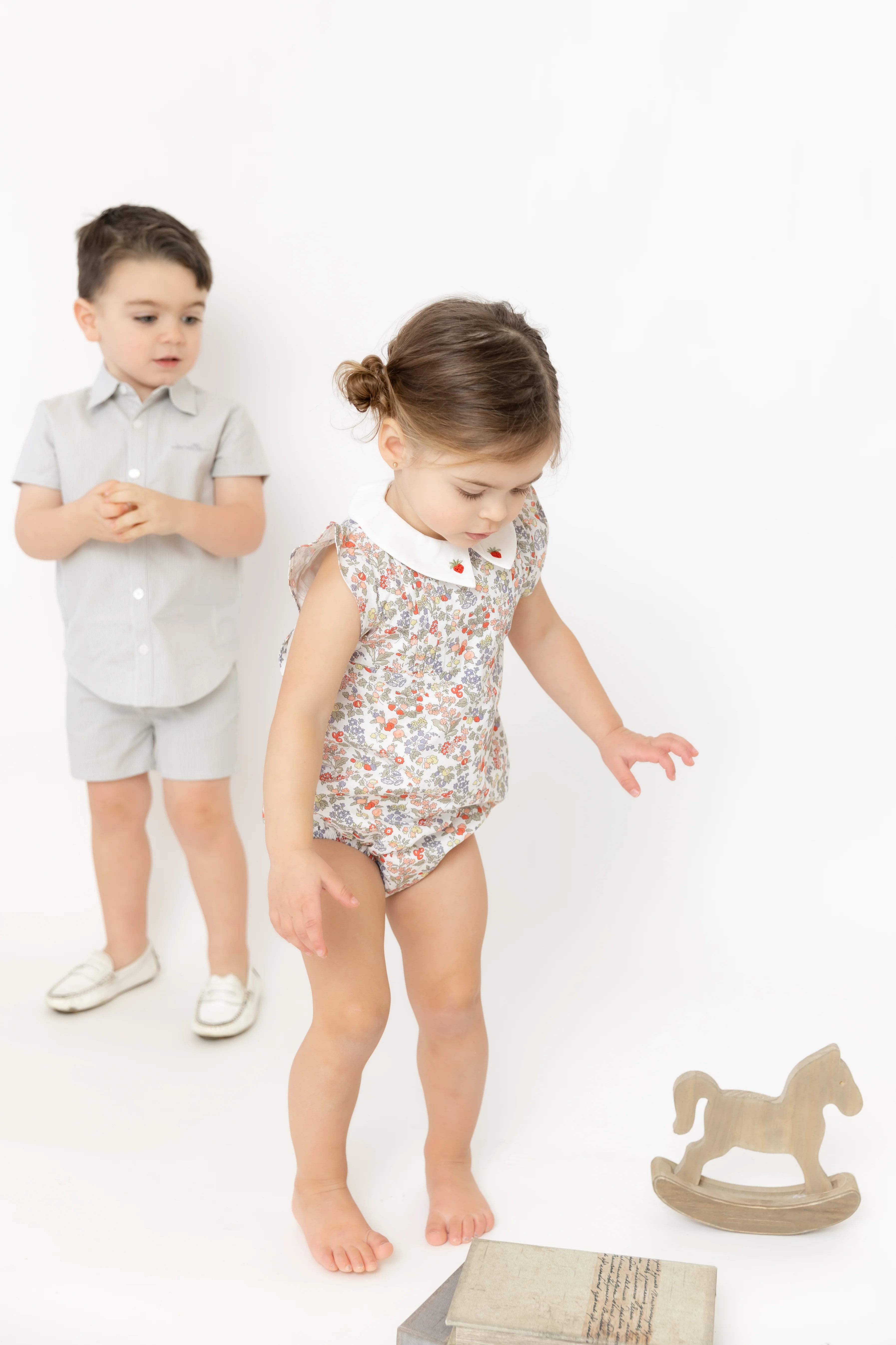Nou Nelle Striped Boy Set - Sage - Image 3
