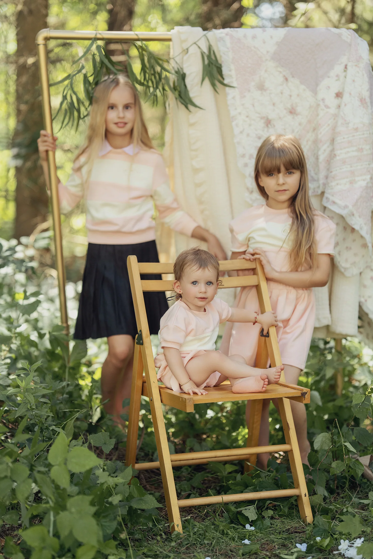 Numu Striped Cropped Collar Tee - Pastel Pink - Image 3
