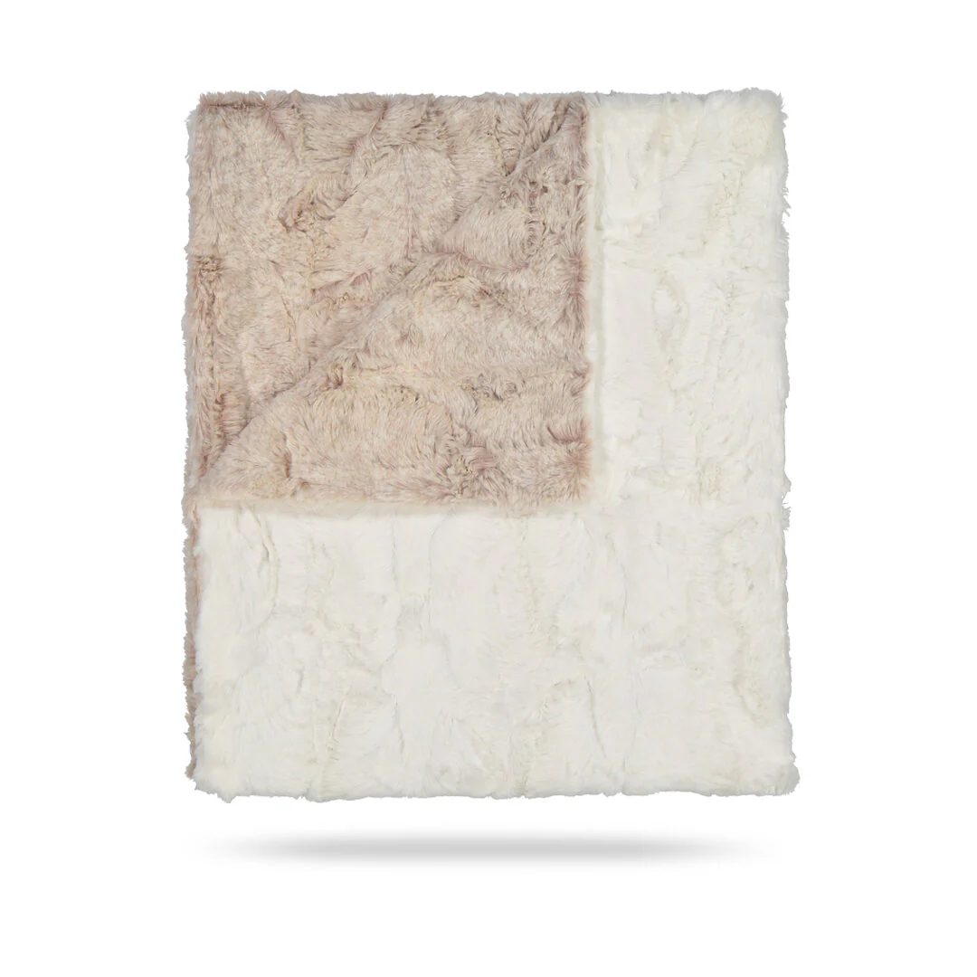 Peluche Oatmeal Heather & Natural Blanket