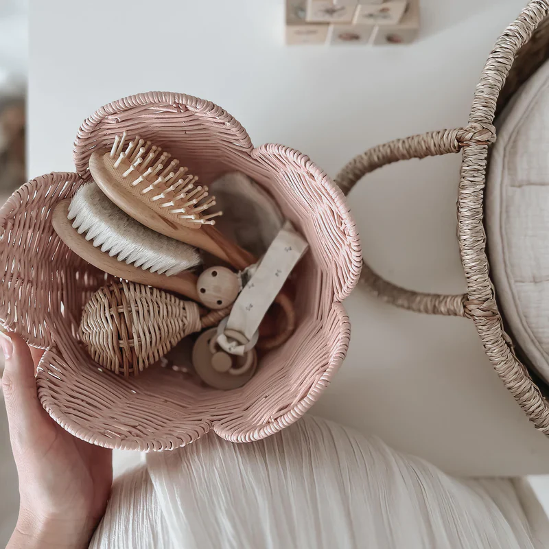 Olliella Rattan Lily Basket - Blush - Image 2