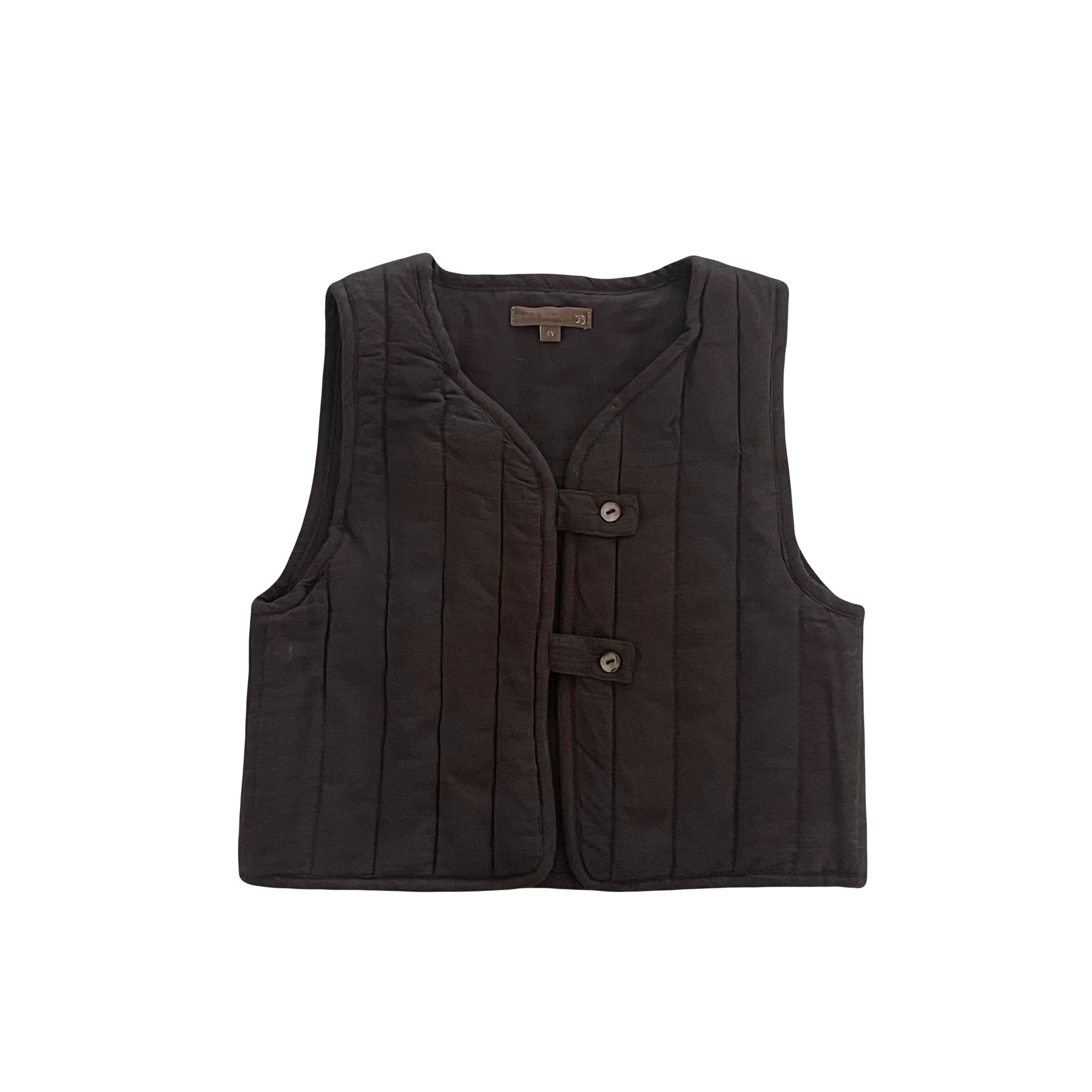 Orange Dimanche Quilted Vest- Brown - Image 2