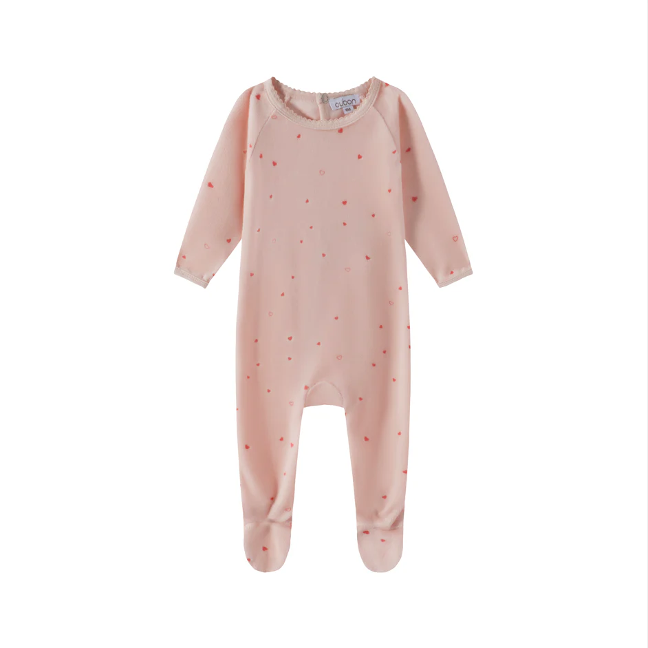 Oubon Allover Heart Print Footie