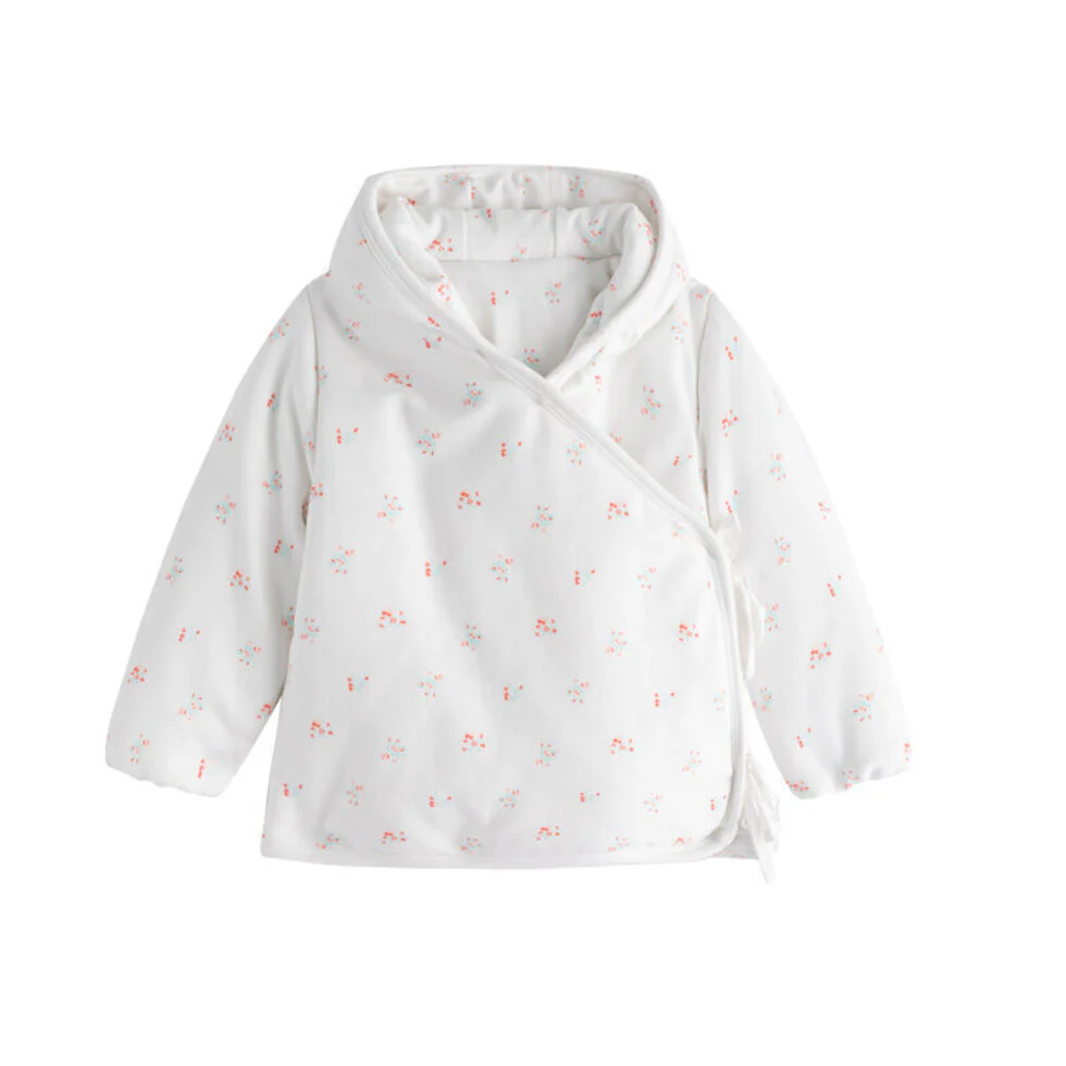 Oubon Floral Wrap Jacket & Hat - Red