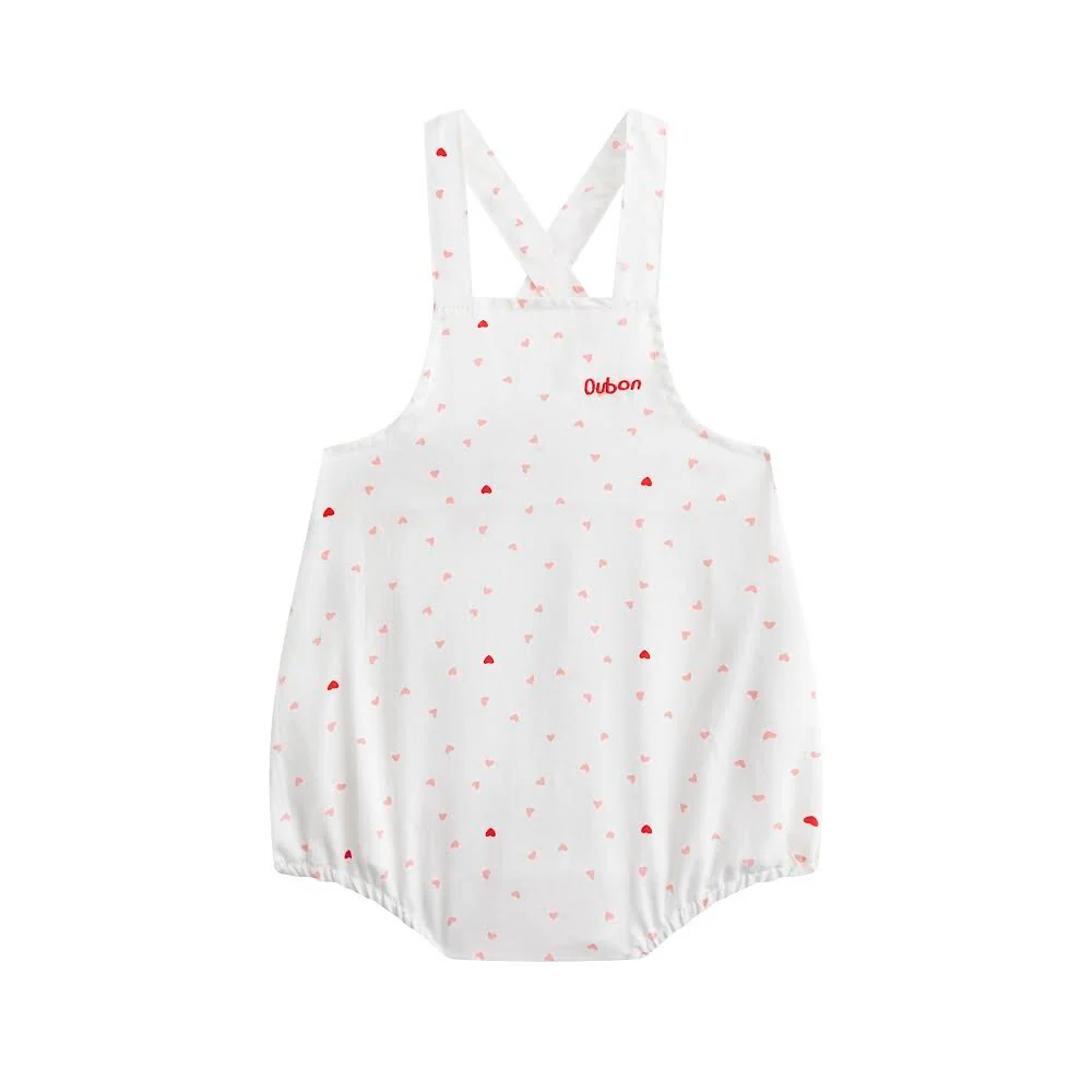 Oubon Heart Print Romper