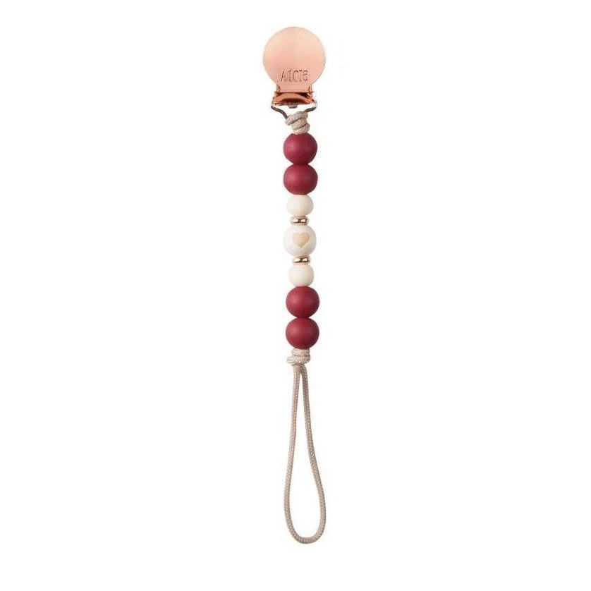 Adora Scarlet Heart Pacifier Clip