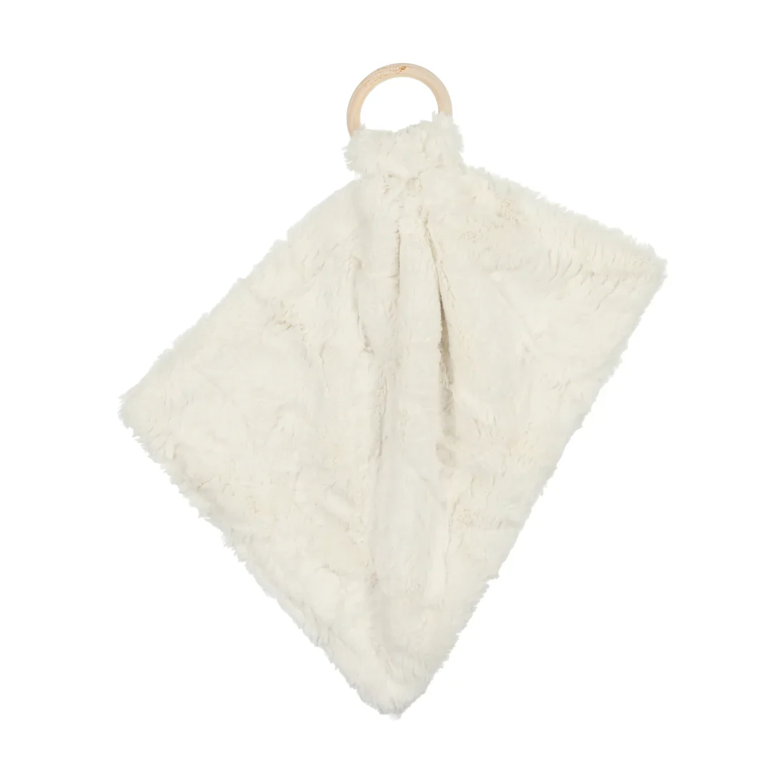 Peluche Mini Lux Fur With Wooden Ring - Natural