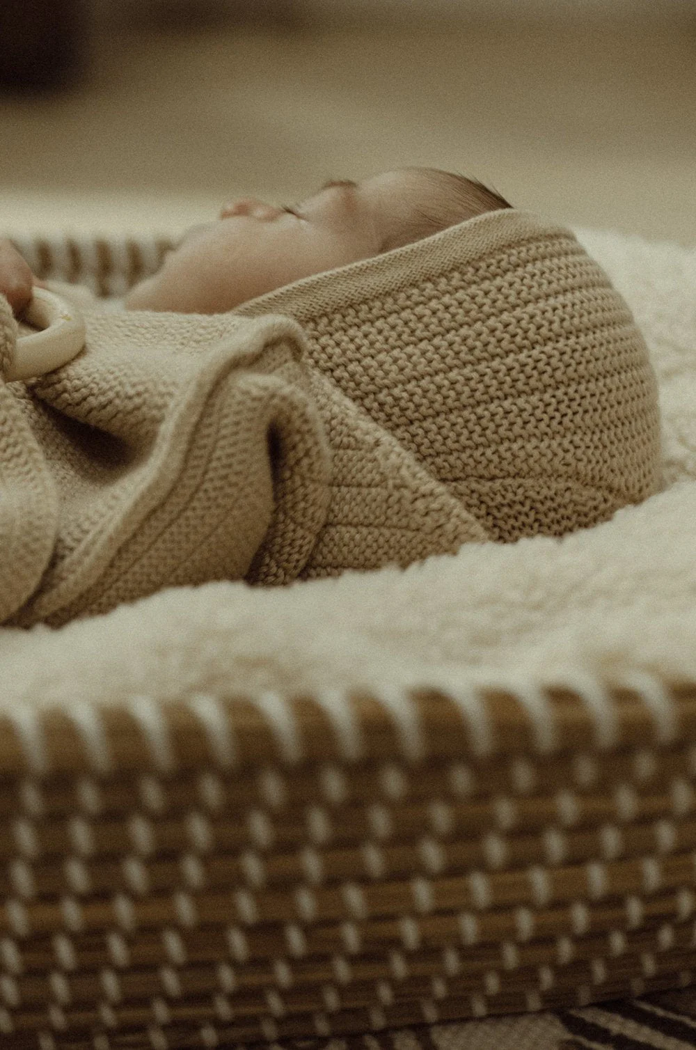 Peluche Ribbed Knit Bonnet - Rose - Image 2