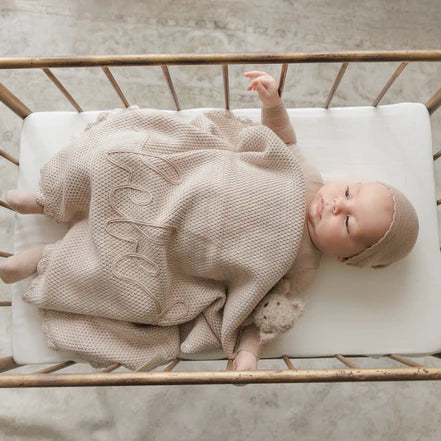 Peluche Scalloped Melange Bebe Blanket - Taupe - Image 2