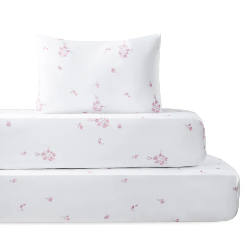 Petit Belle Standard Crib 3 PC Sheet Set - Petal Dreams