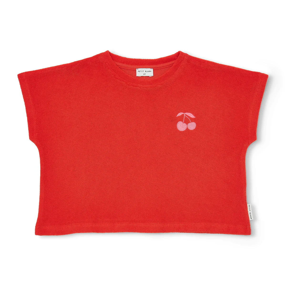 Petit Blush Cherry Towel Top - Grenadine