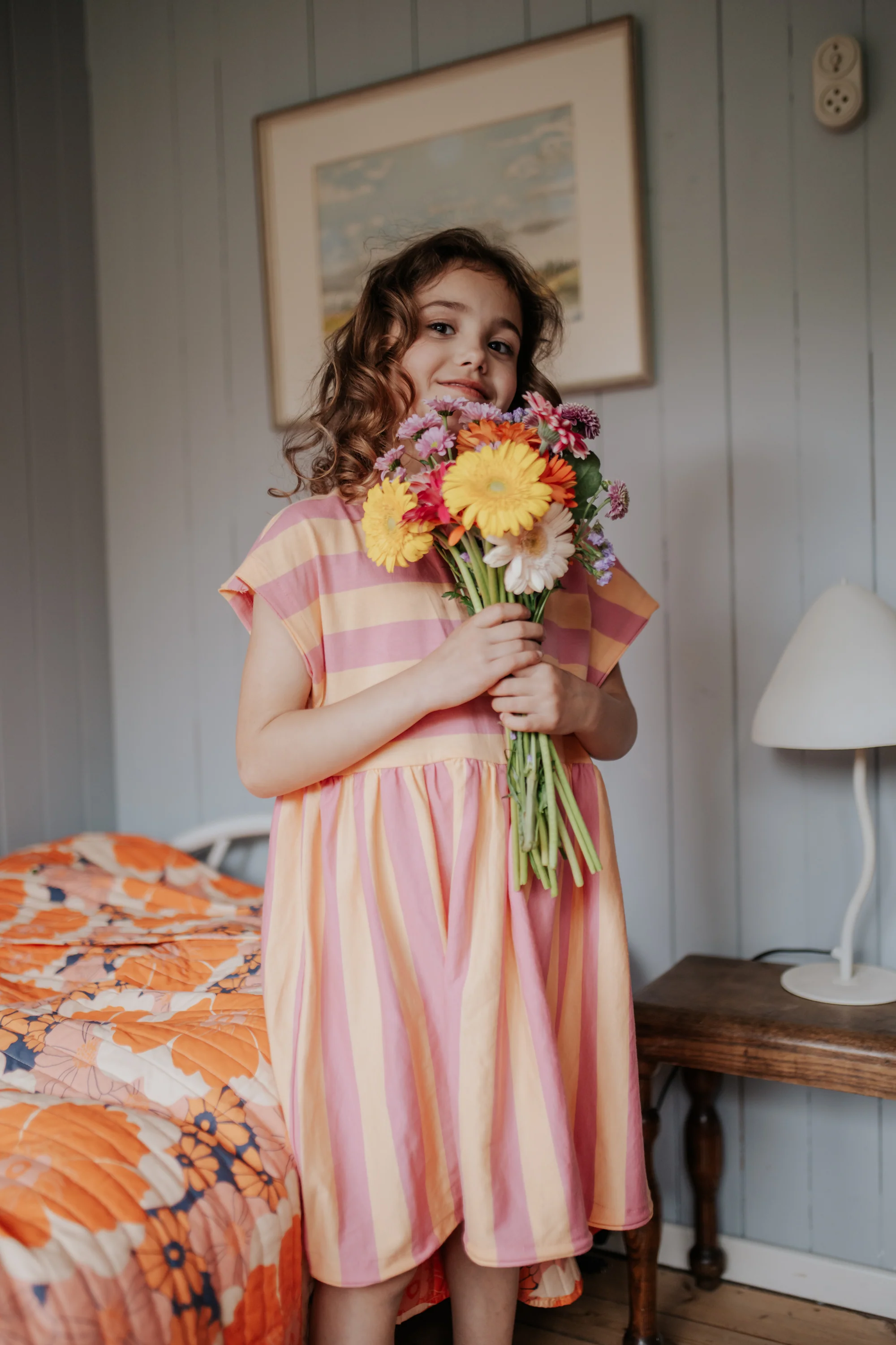Petit Blush Stripe Dress - Cashmere Rose/Peach Cobbler - Image 3
