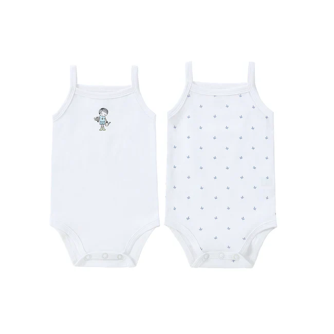 Petit Clair Baby 2PC Bodysuit - Doll & Bud Print