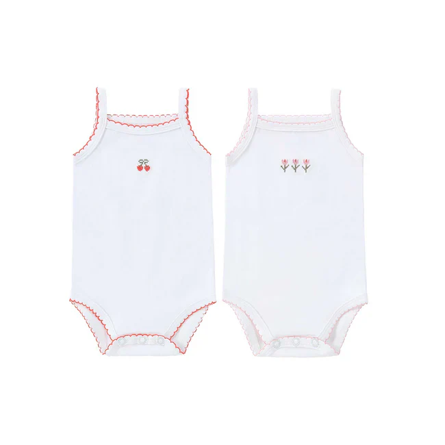 Petit Clair Baby 2PC Bodysuit - Tulip & Cherry