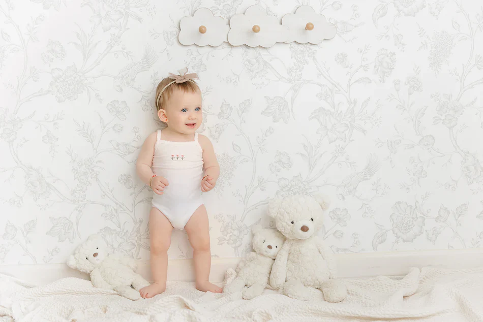 Petit Clair Baby 2PC Bodysuit - Tulip & Cherry - Image 2