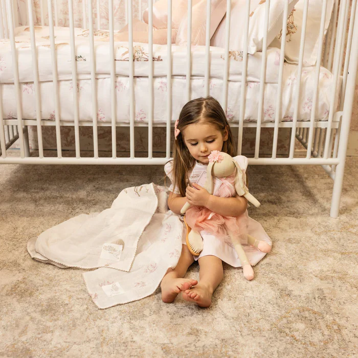 Petite Belle Carousel Mauve Girl Swaddle & Burp Cloth Set - Image 2