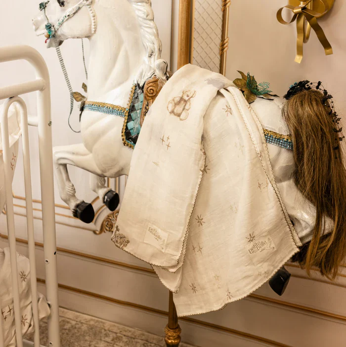 Petite Belle Carousel Sky Boy Swaddle & Burp Cloth Set - Image 2