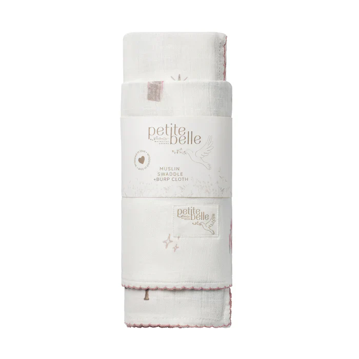 Petite Belle Star Swaddle & Burp Cloth Set - Image 2