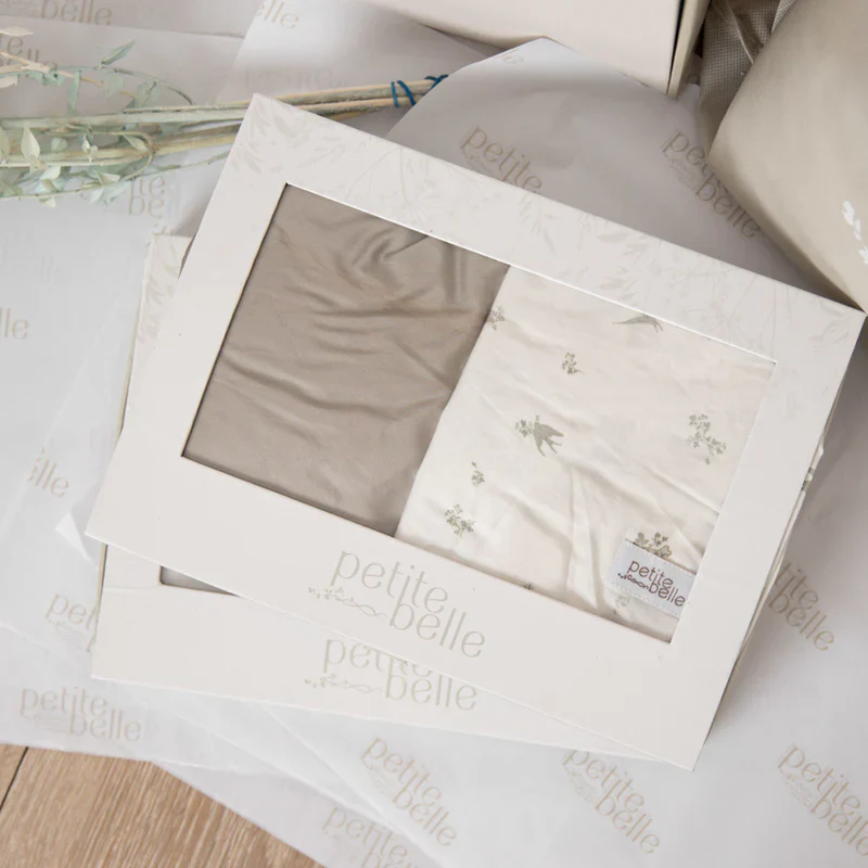 Petite Belle Summer Skies Bassinet Sheet Set - French Grey Bird - Image 2