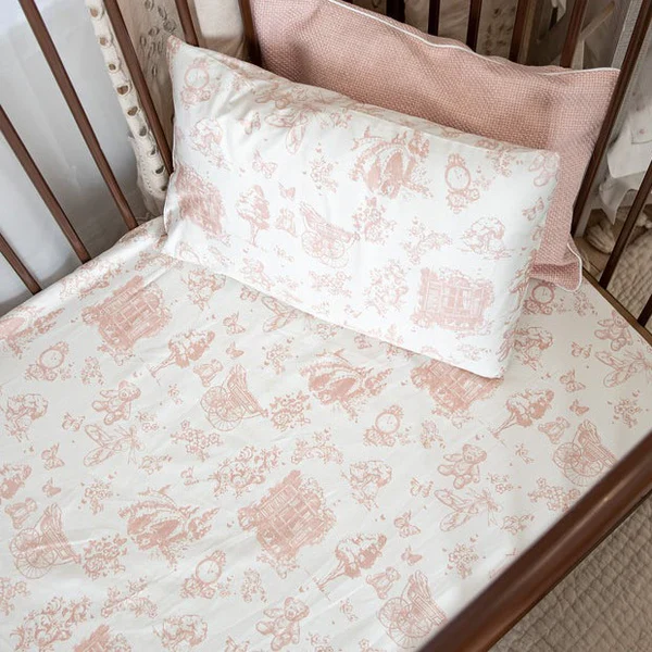 Petite Belle Toile Safra Porter Crib Sheet Set - Rose