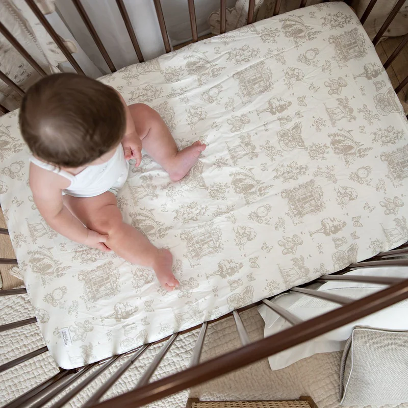 Petite Belle Toile Safra Porter Crib Sheet Set - Taupe - Image 2
