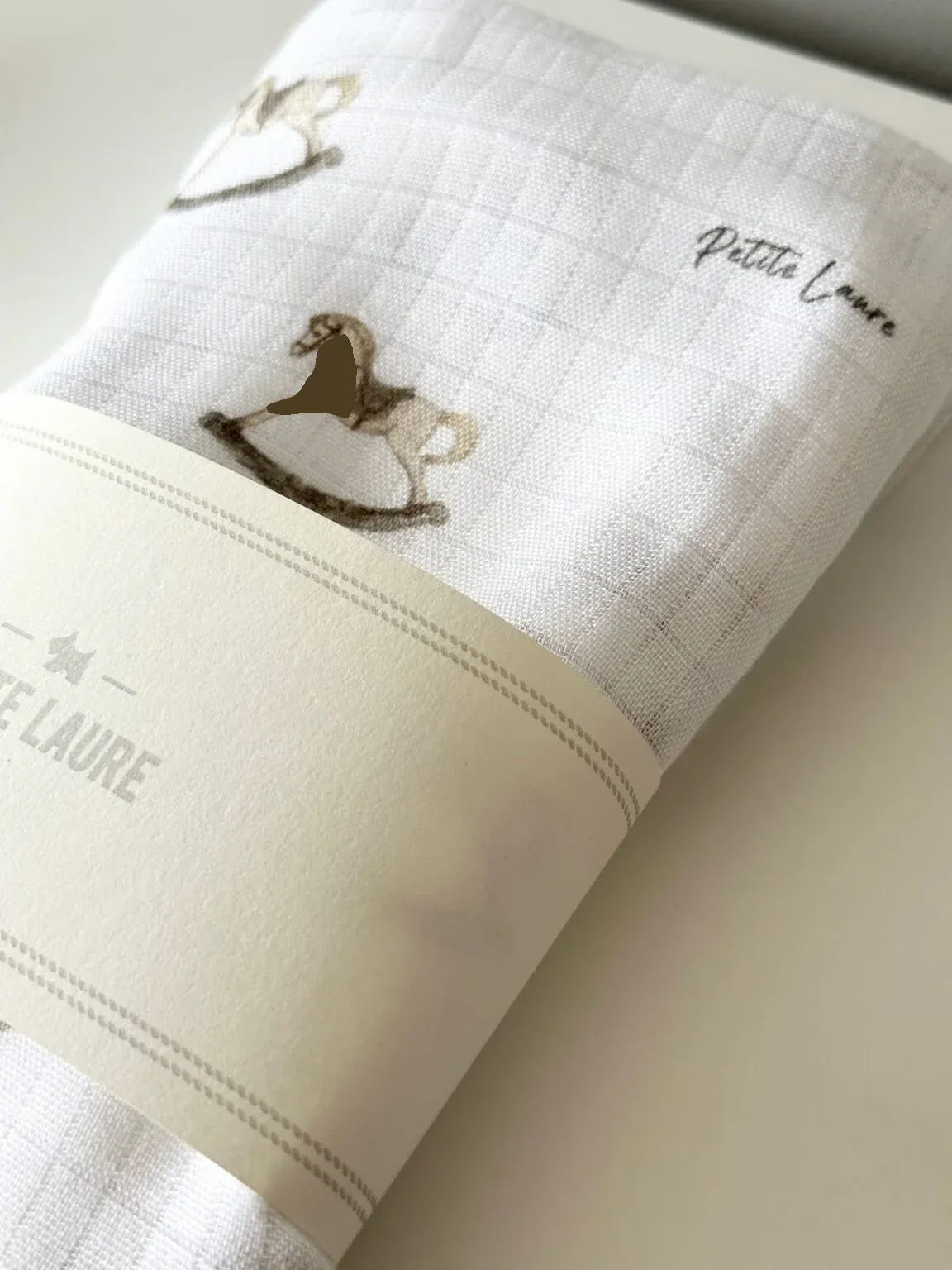 Petite Laure Baby Swaddle Rocking Horse - Beige - Image 2