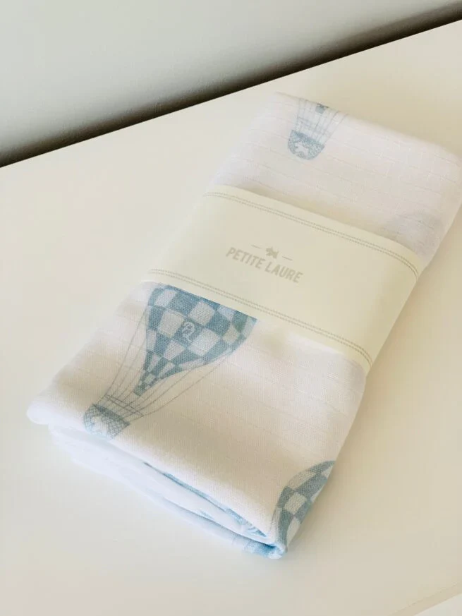 Petite Laure Hot Air Balloon Swaddle - Dusty Blue