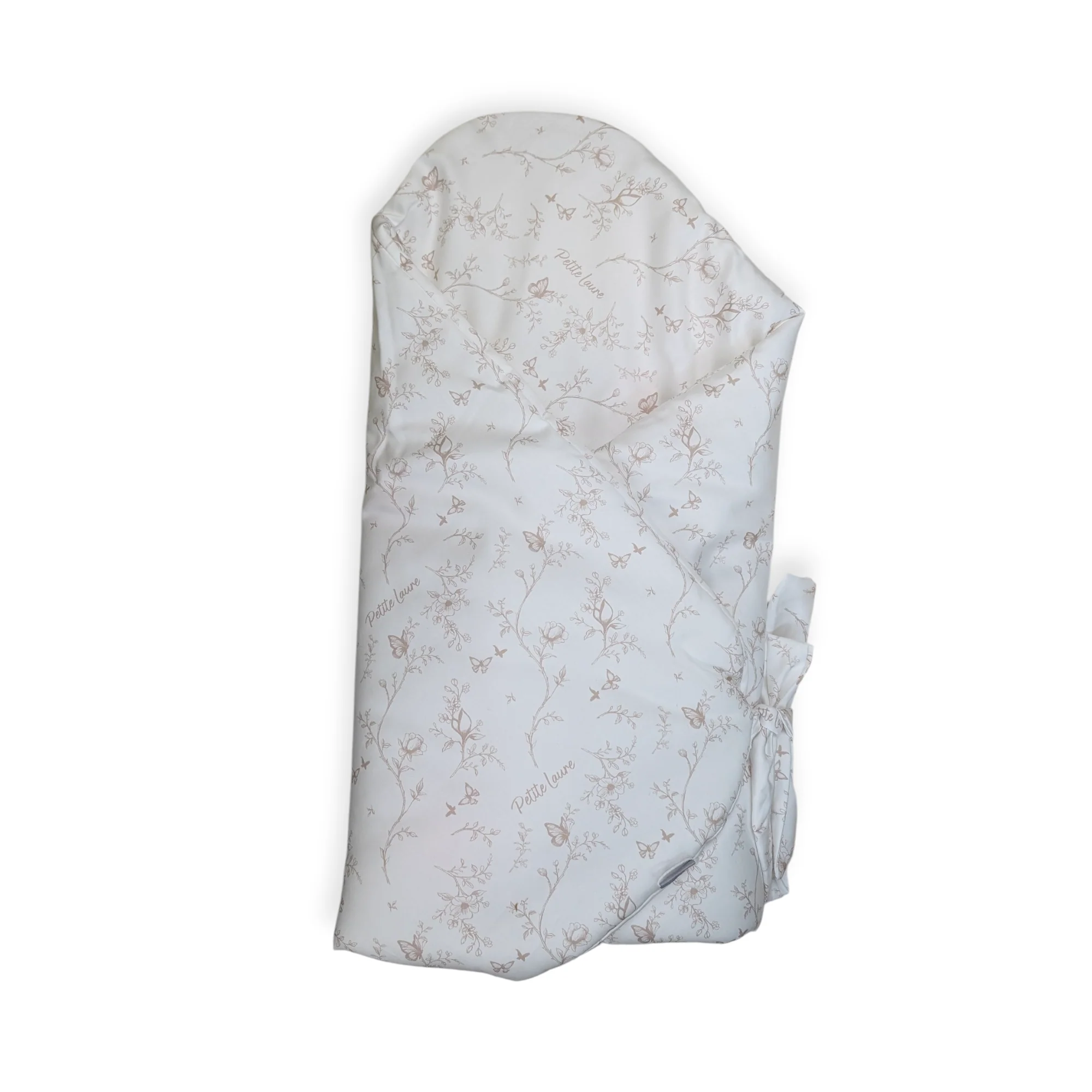Petite Laure Secret Garden Baby Wrap With Bow  - Taupe