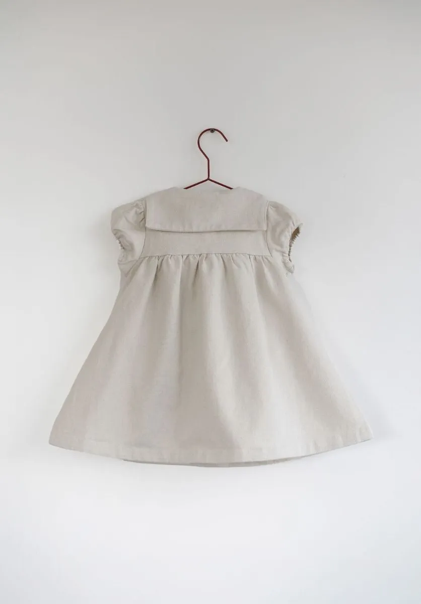 Please Mom Almond Sailor Short Sleeve Dress - Image 2