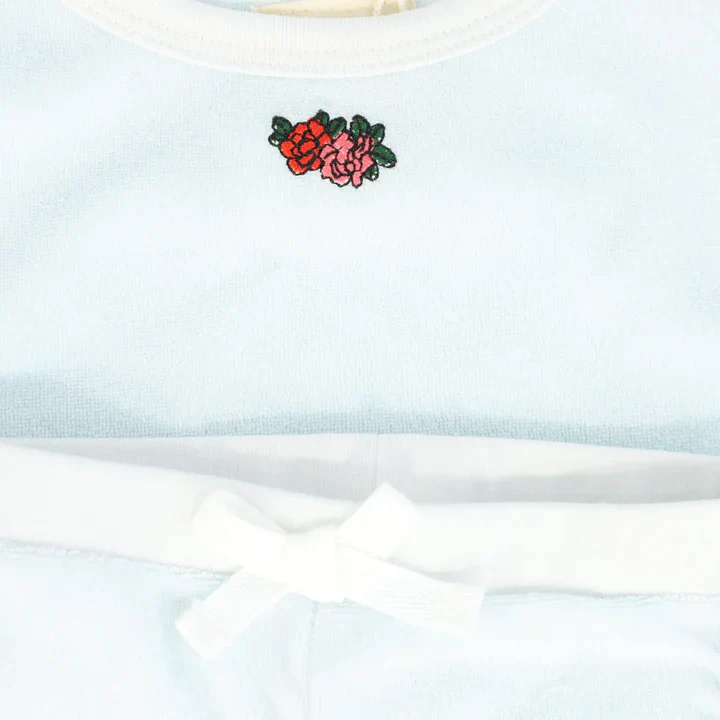 Please Mom Blue Terry Foral Tank Set - Image 2