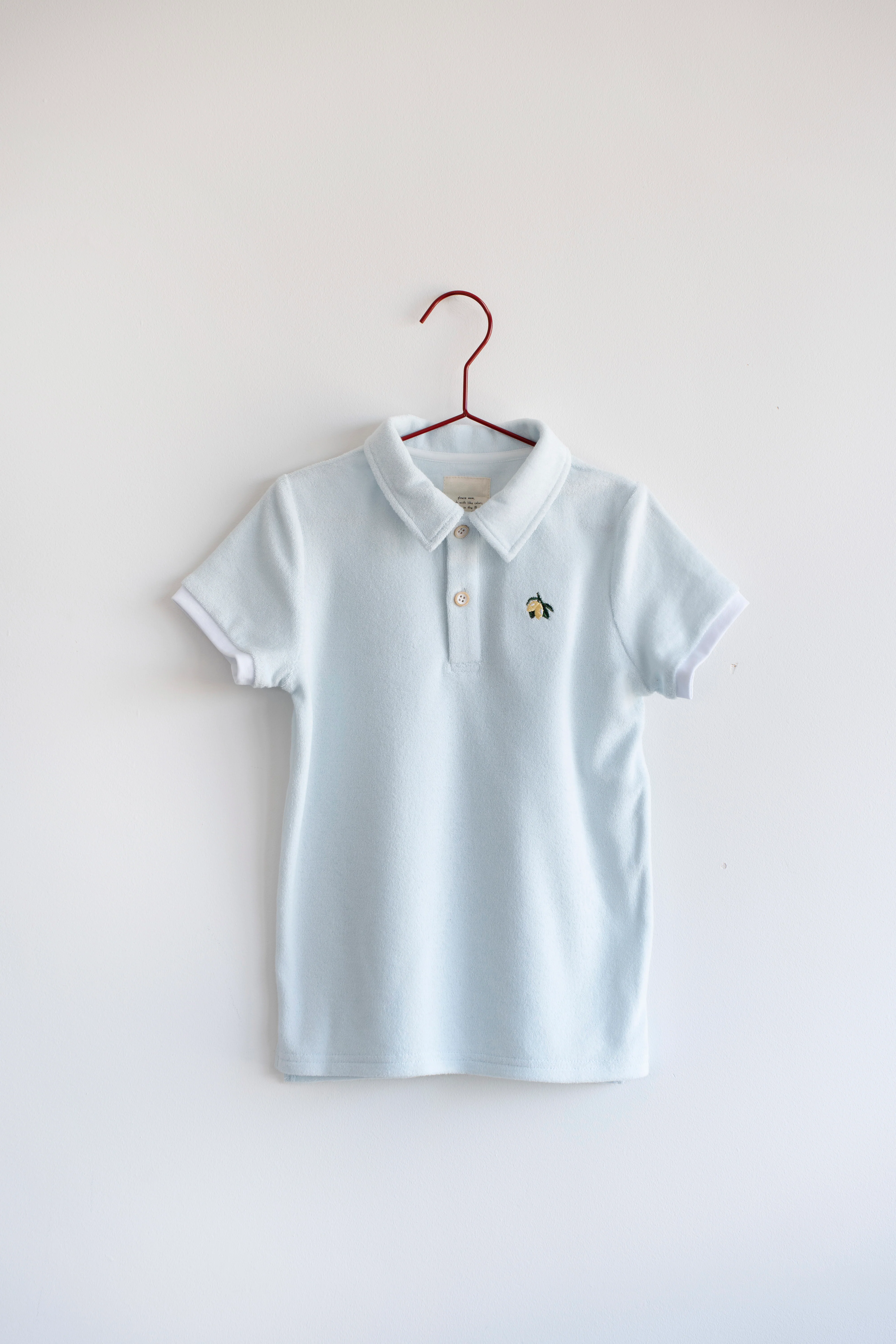 Please Mom Blue Terry Polo