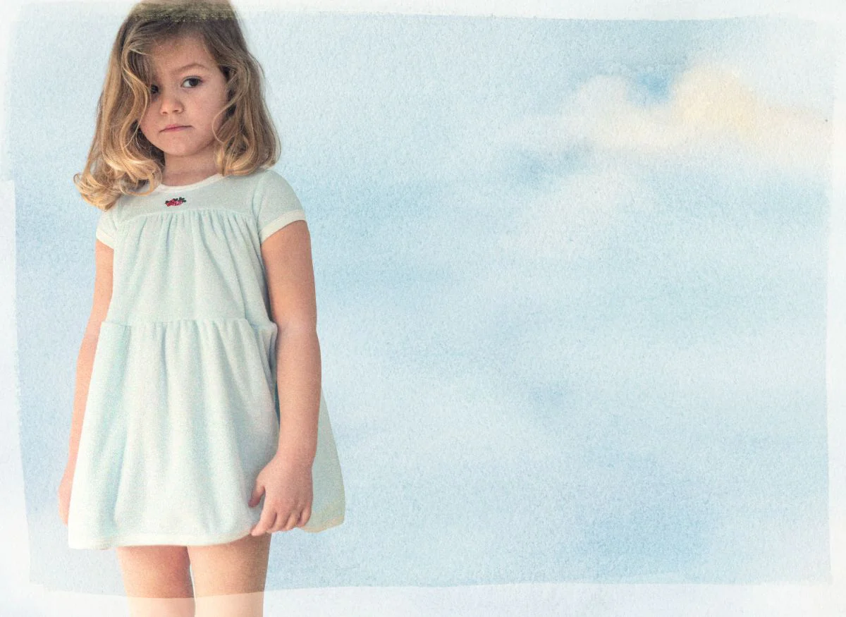 Please Mom Blue Terry Short Sleeve Dress - Image 3