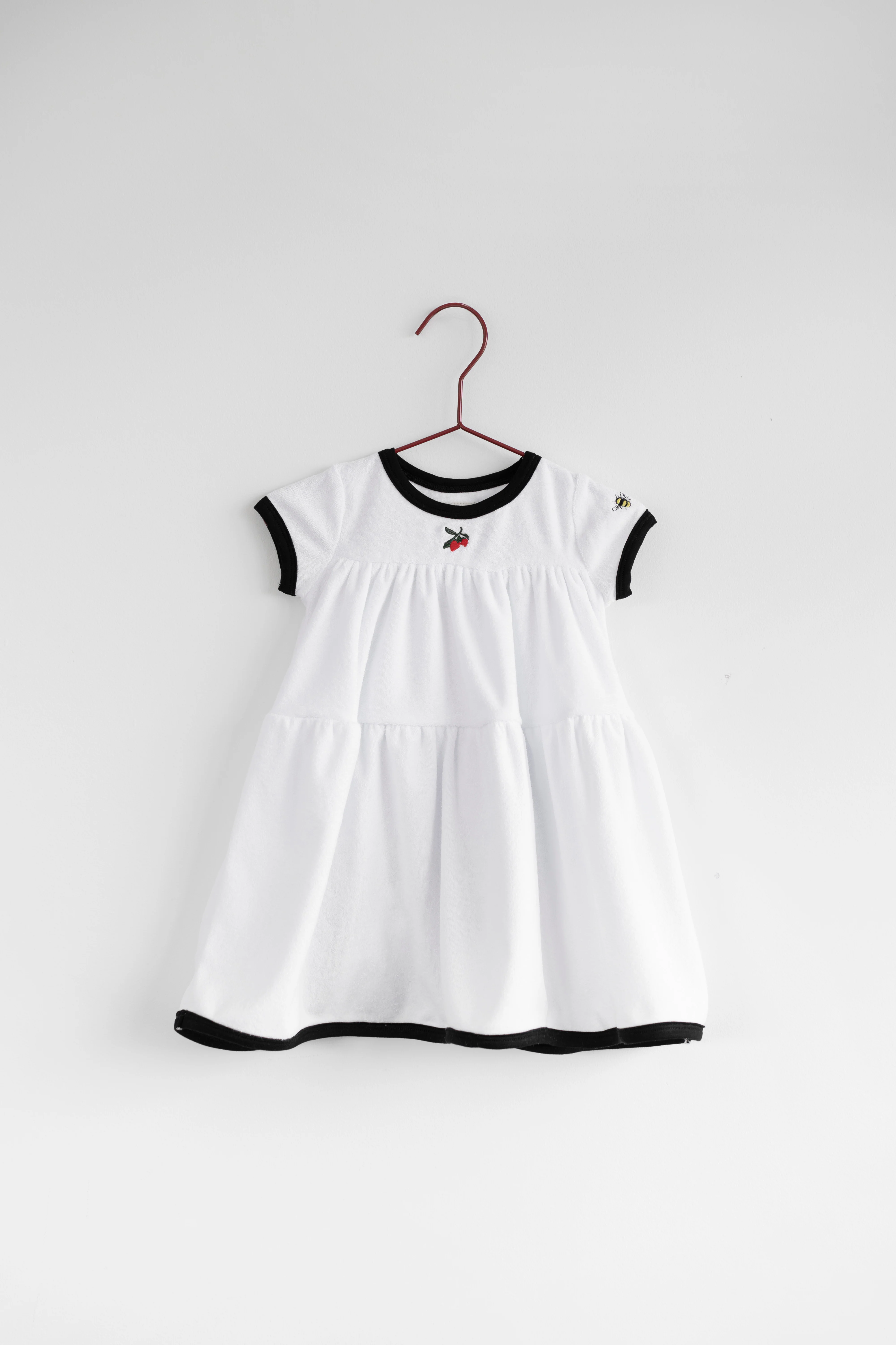 Please Mom Terry Strawberry Short Sleeve Dress