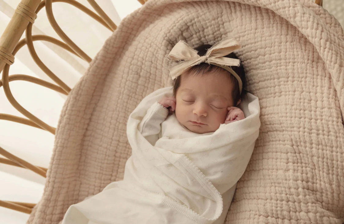 Pointelle Printed White Heart Footie & Bonnet - Image 2