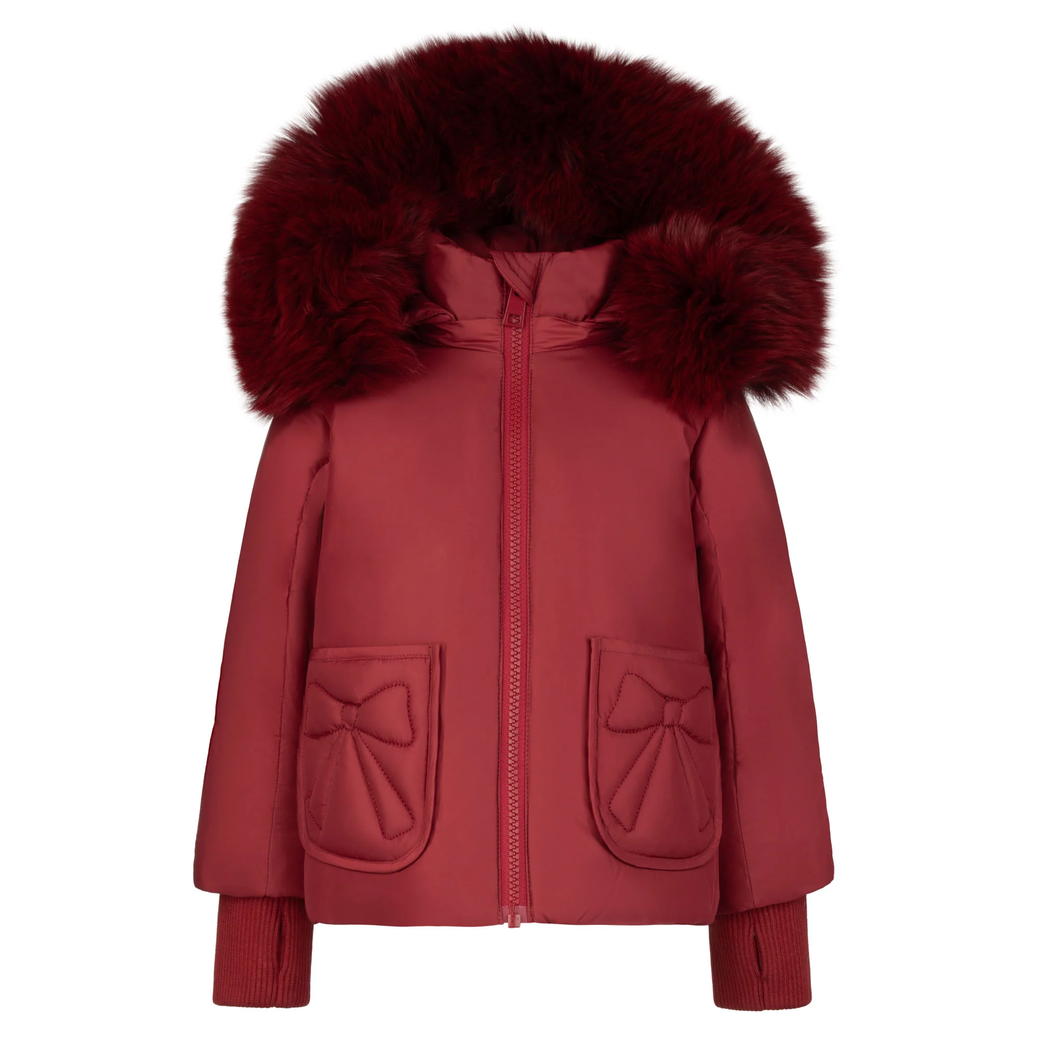 Pramie Little Girls Bow Jacket - Red