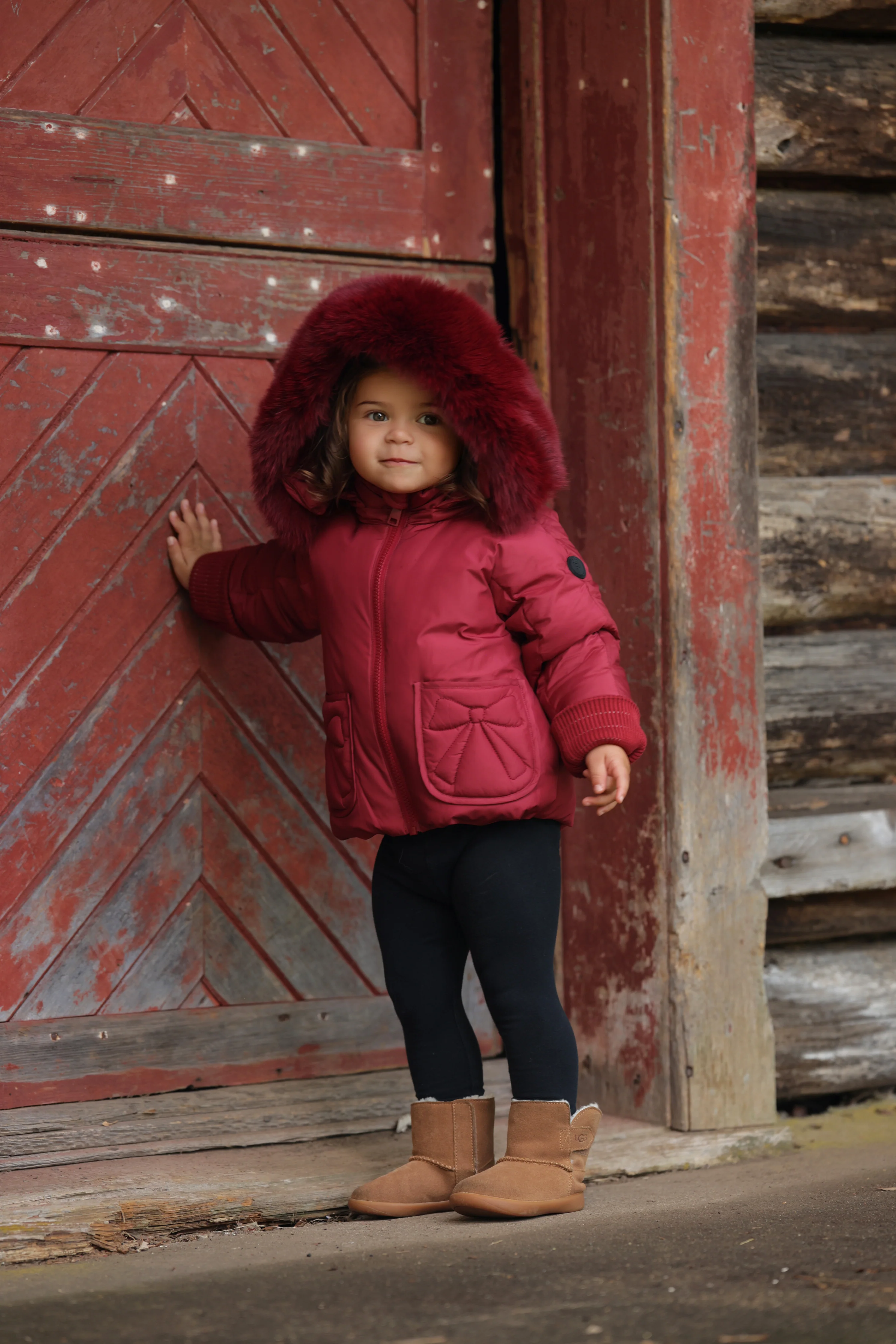 Pramie Little Girls Bow Jacket - Red - Image 2