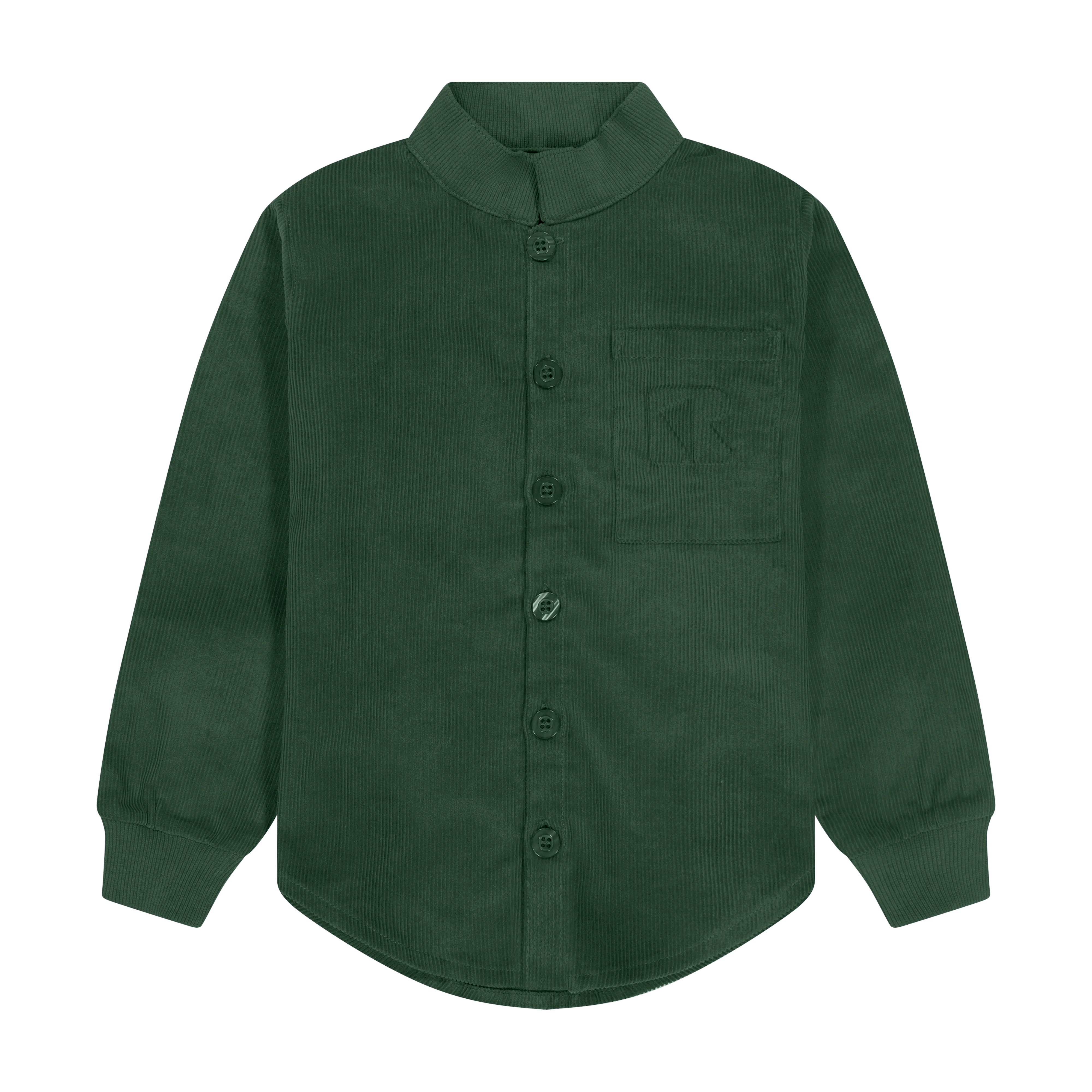 Retro Kid Hazel Cords Boys Pocket Shirt - Green