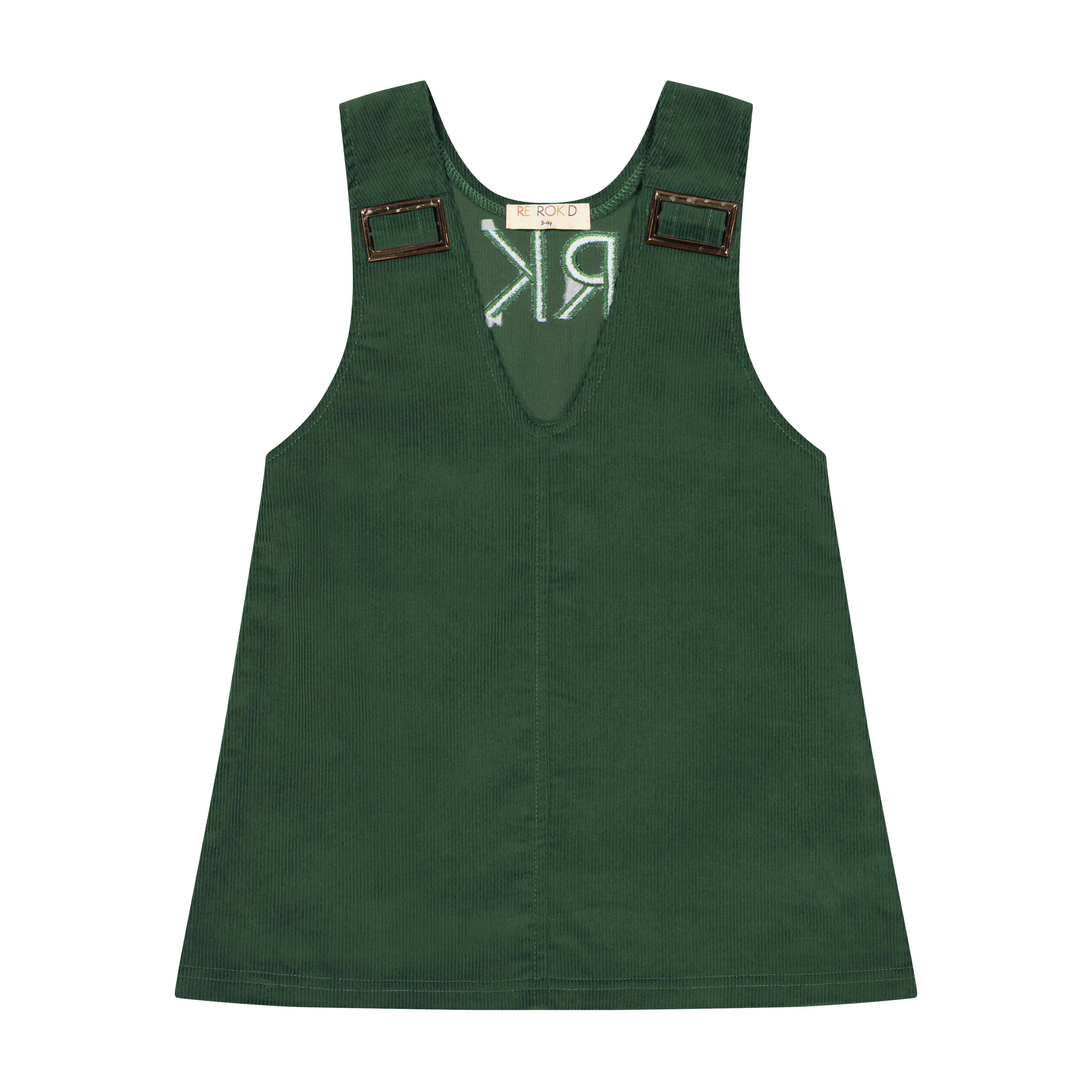 Retro Kid Hazel Cords Sleeveless Dress - Green