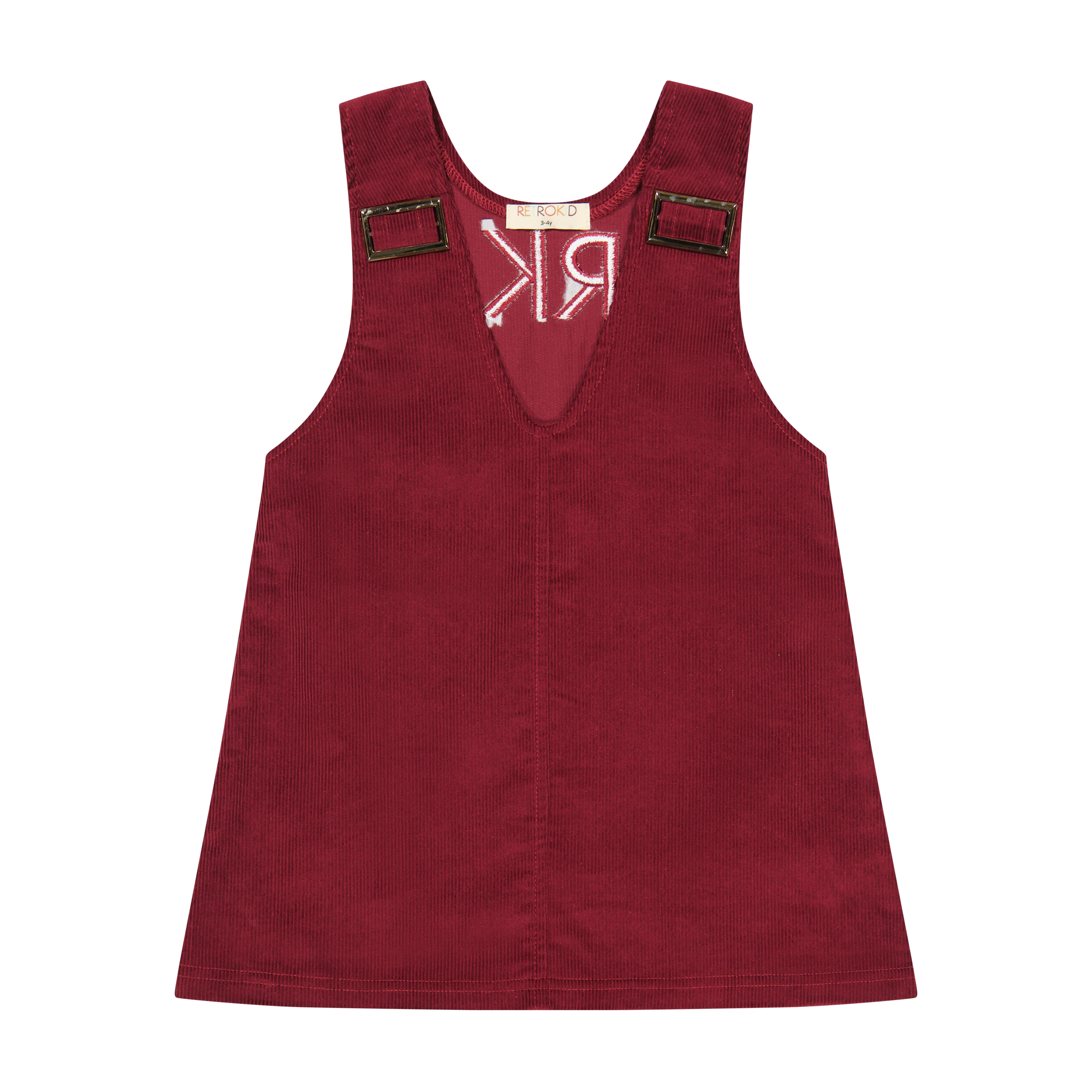 Retro Kid Hazel Cords Sleeveless Dress - Wine