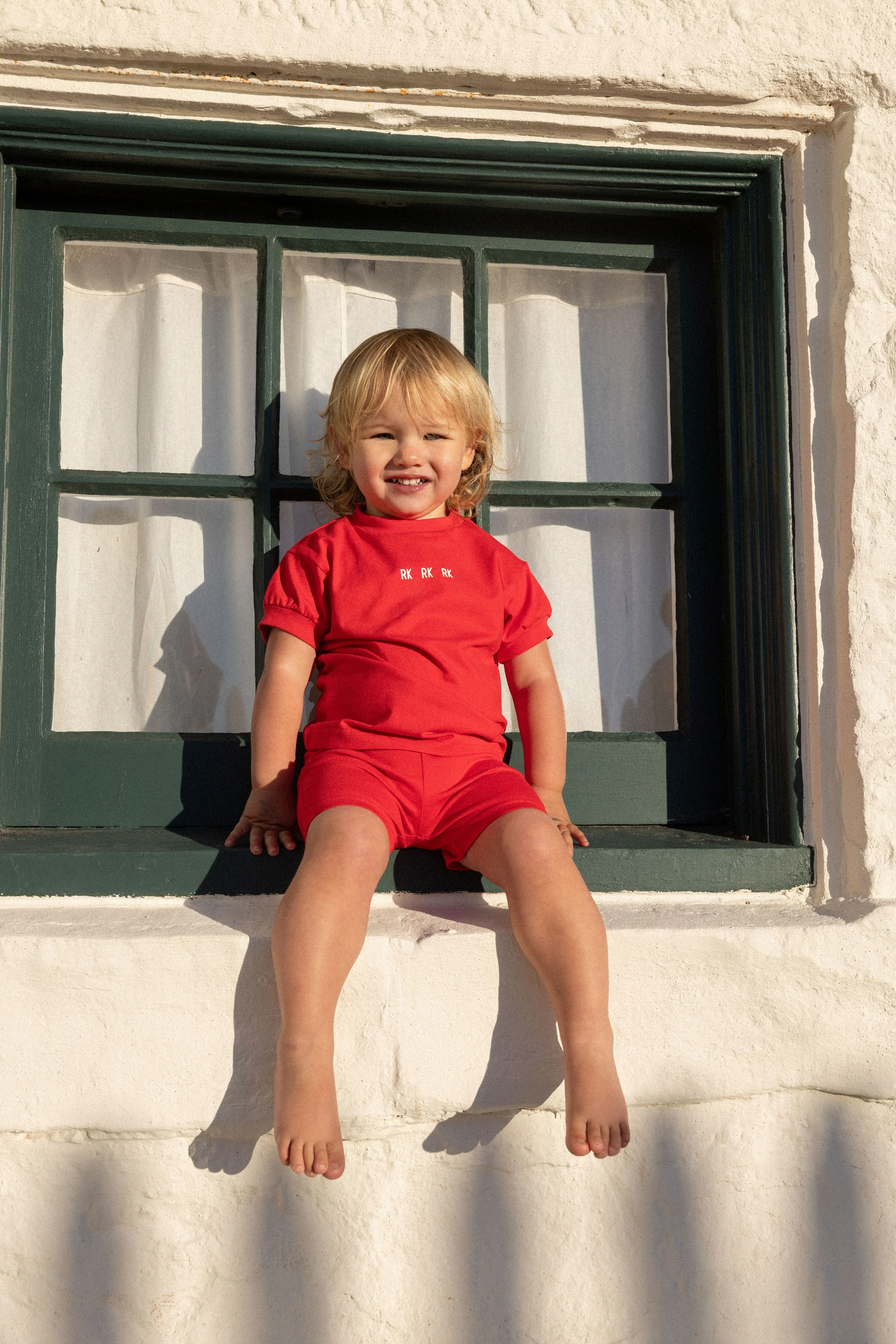 Retro Kid Hollis RK Logo Baby Tee And Shorts Set - Red - Image 2