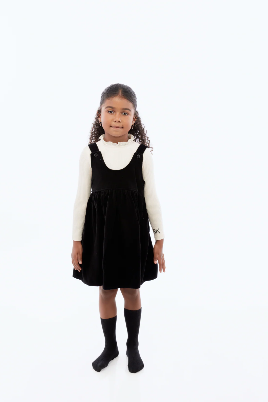 Retro Kid Vivienne Ruffle Neck Knit Sweater - Oat/Cream - Image 2