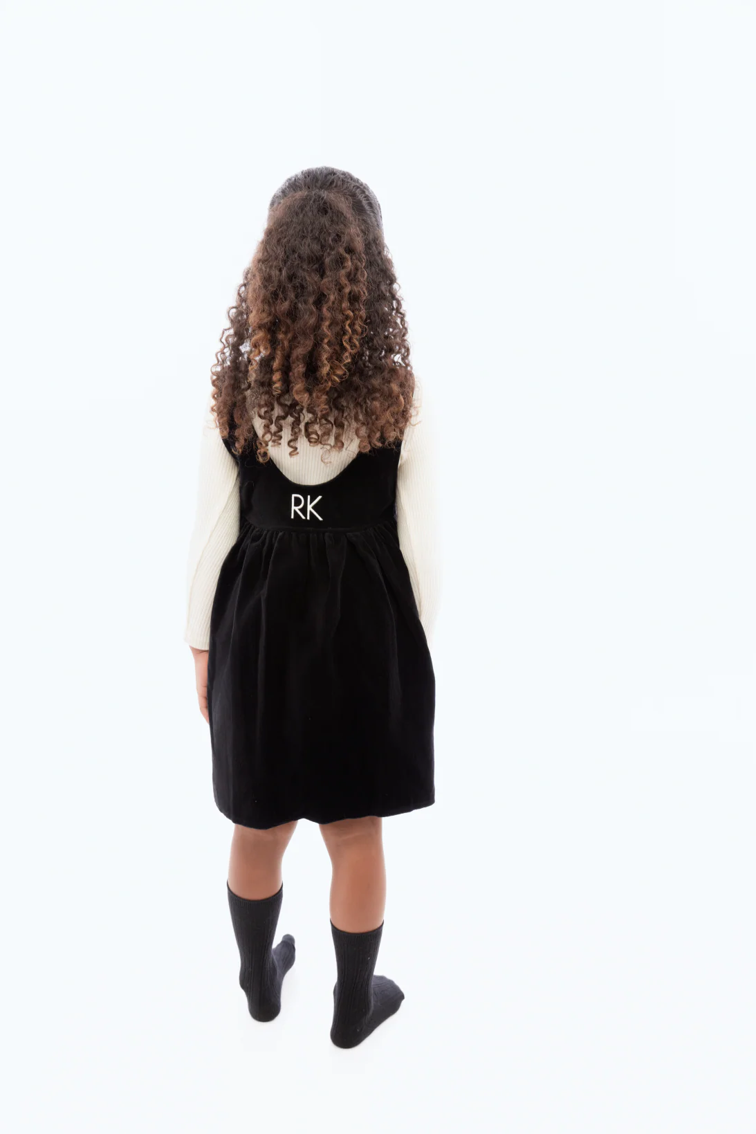 Retro Kid Vivienne Girls Velvet Dress - Black - Image 3