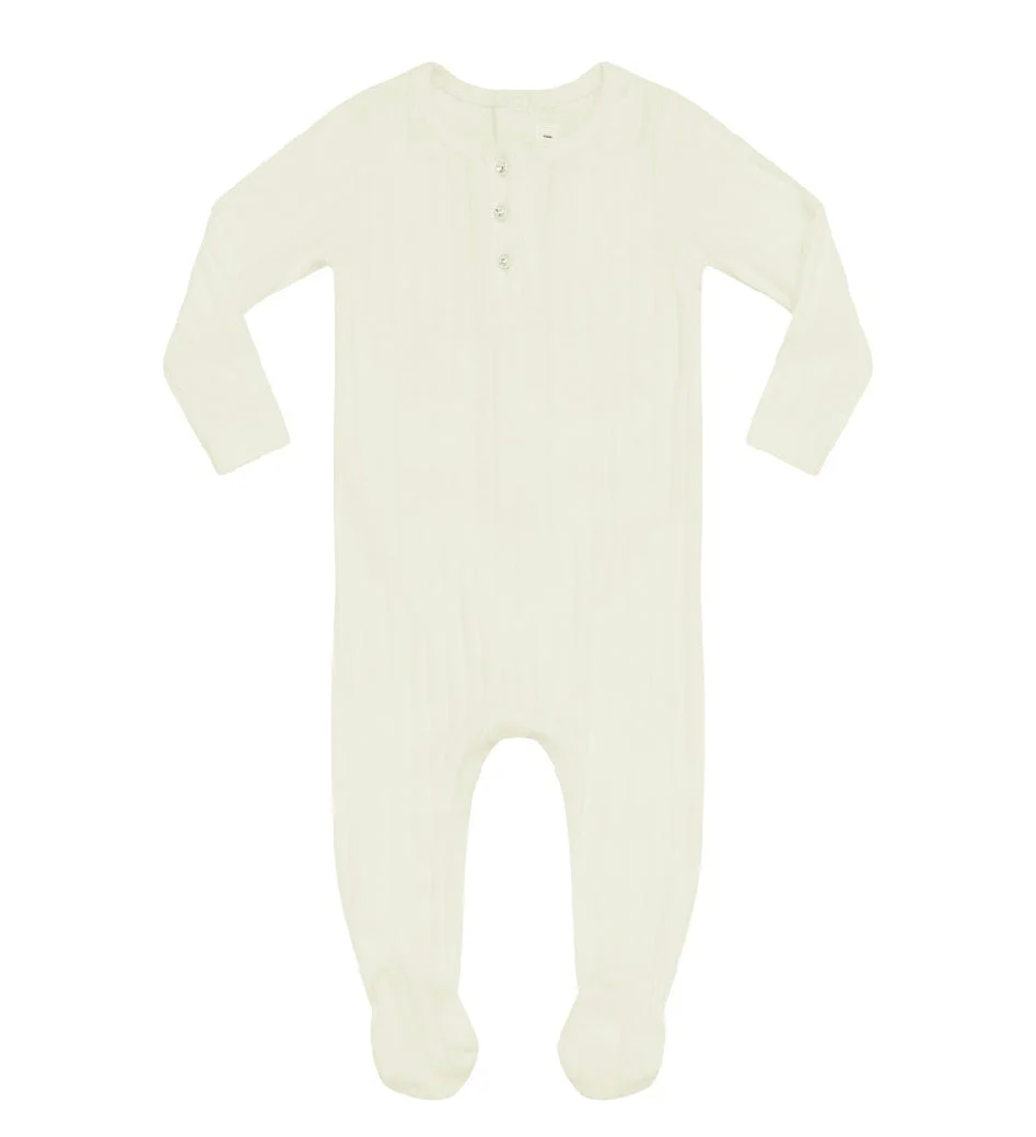 Rhinestone Footie-Ivory
