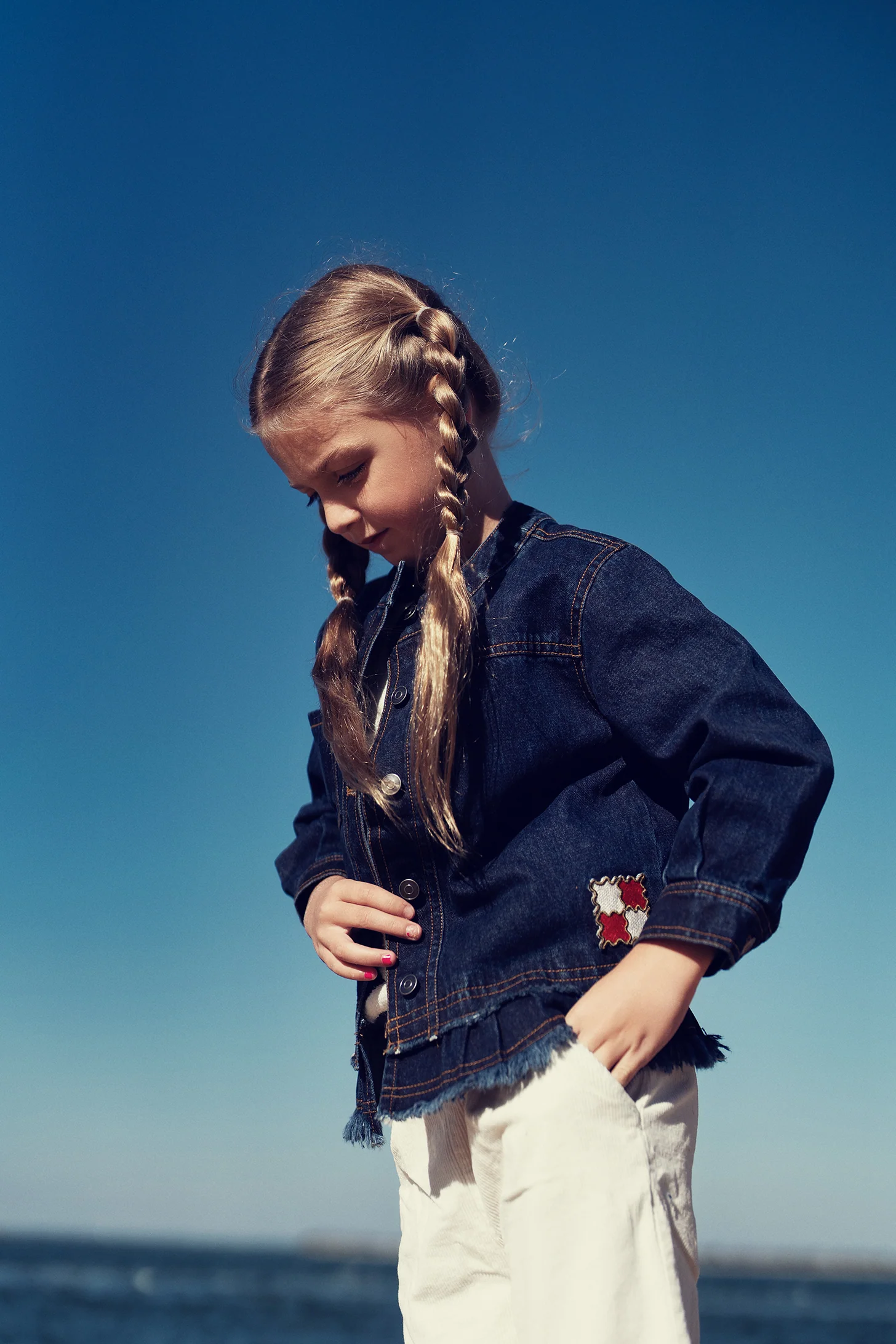 Rooie And Friends Girl's Club Denim Jacket - Denim