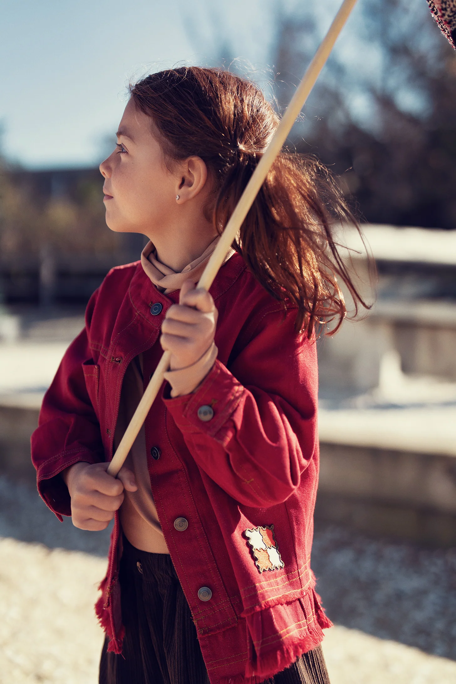 Rooie And Friends Girl's Club Denim Jacket - Rooie Red - Image 4