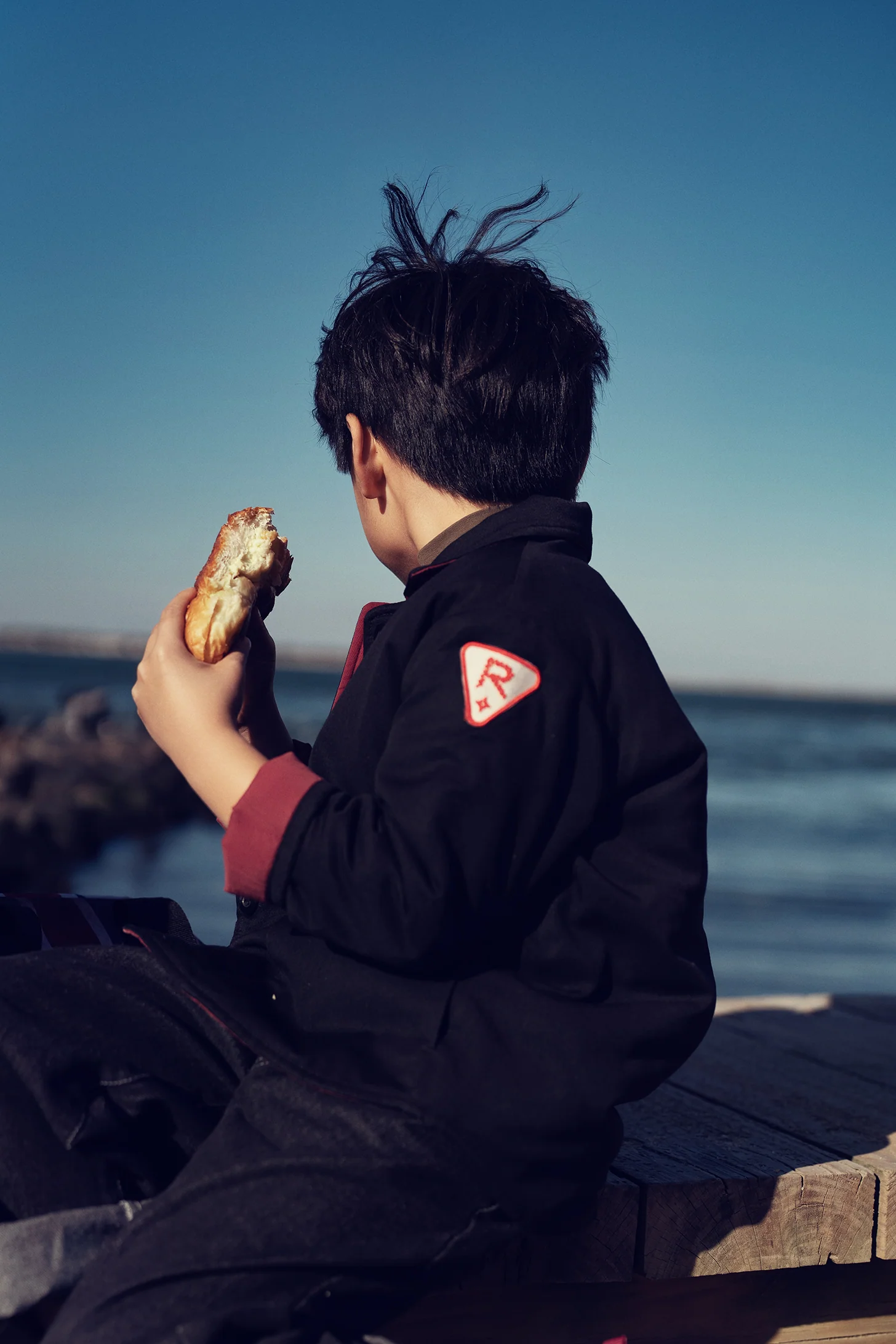 Rooie And Friends Padded Denim Jacket - Black/Cherry - Image 3
