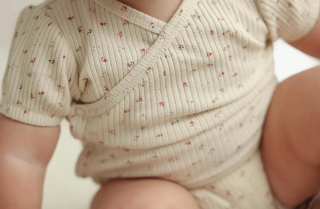 Lil Legs Side Snap Rib Romper Garden - Image 2
