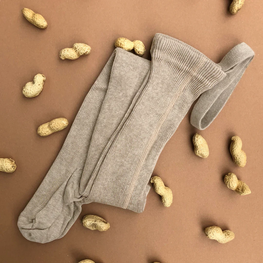 Silly Silas Footed Cotton Tights - Peanut Blend Final Sale - Image 2