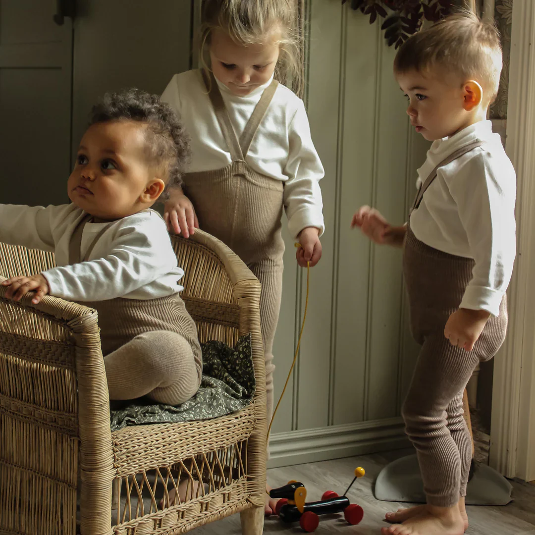 Silly Silas Footed Cotton Tights - Peanut Blend Final Sale - Image 3