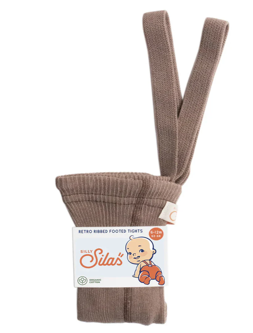 Silly Silas Footed Cotton Tights - Granola - Final Sale