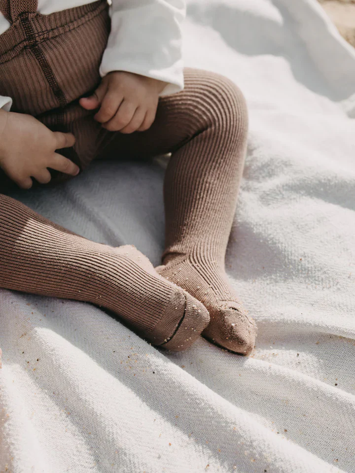 Silly Silas Footed Cotton Tights - Granola - Final Sale - Image 2